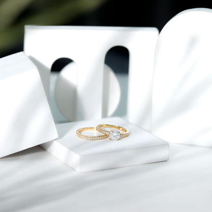 Lab Grown Diamond Wedding and Engagement Ring Set