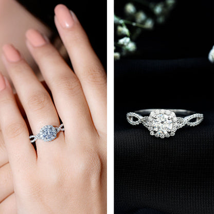 Classic Lab Grown Diamond Criss Cross Engagement Ring