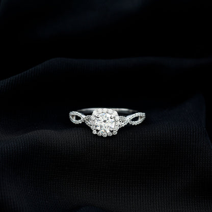 Classic Lab Grown Diamond Criss Cross Engagement Ring