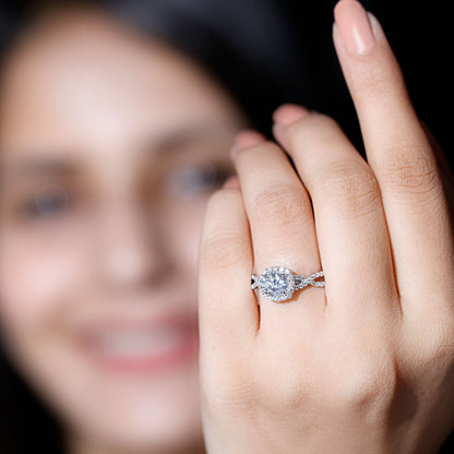Classic Lab Grown Diamond Criss Cross Engagement Ring