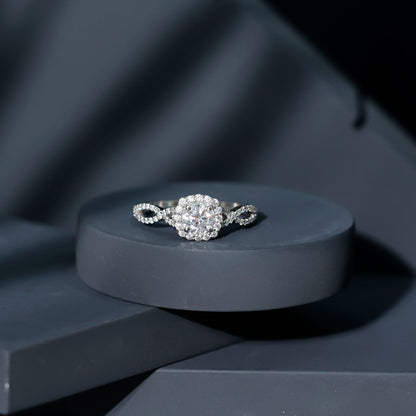 Classic Lab Grown Diamond Criss Cross Engagement Ring
