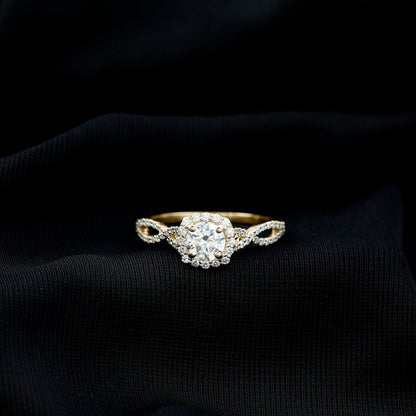 Classic Lab Grown Diamond Criss Cross Engagement Ring
