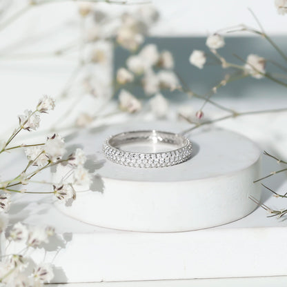 Round Cut Lab Grown Diamond Eternity Wedding Band