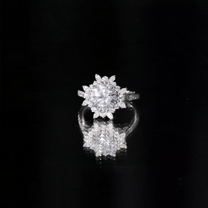 Certified Lab Created Diamond Halo Engagement Ring For Her