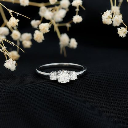 Certified Lab Grown Diamond Three Stone Engagement Ring for Her
