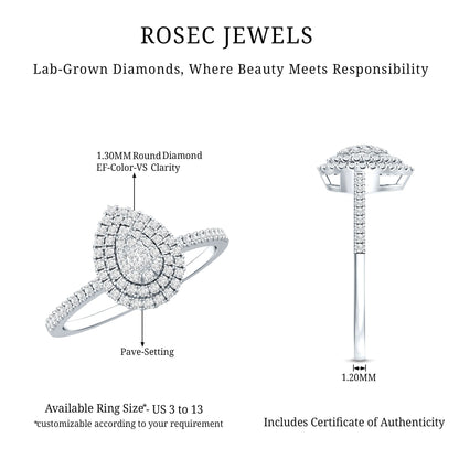 Lab Grown Diamond Pear Shaped Engagement Ring for Her
