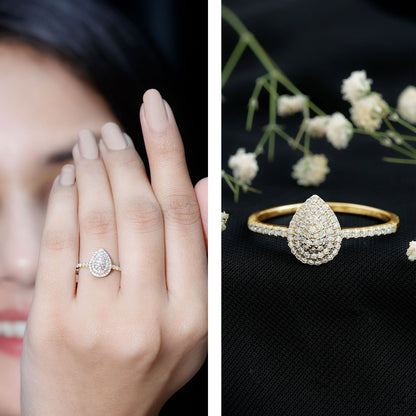 Lab Grown Diamond Pear Shaped Engagement Ring for Her