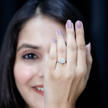 Lab Grown Diamond Bypass Engagement Ring With Diagonal 4 Prong