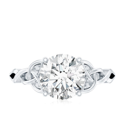 Certified Celtic Knot Lab Grown Diamond Round Engagement Ring
