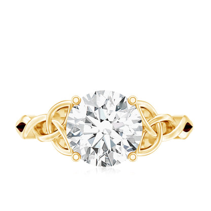 Certified Celtic Knot Lab Grown Diamond Round Engagement Ring