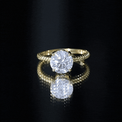 2 Carat Lab Grown Diamond Engagement Ring With Twisted Rope