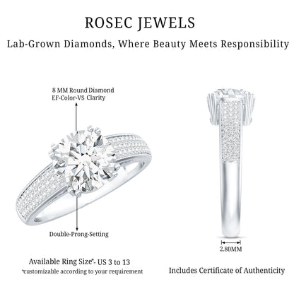 Lab Grown Diamond Engagement Ring With Double Prongs