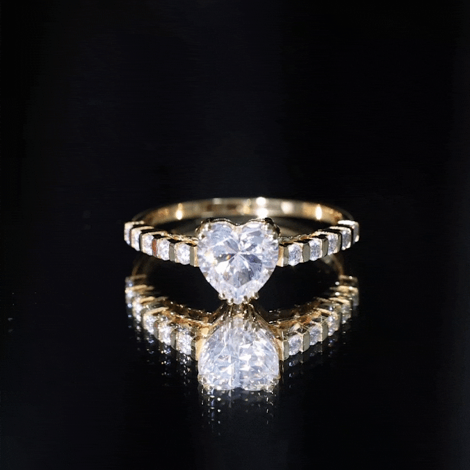 Certified 8 MM Lab Grown Diamond Heart Engagement Ring for Her