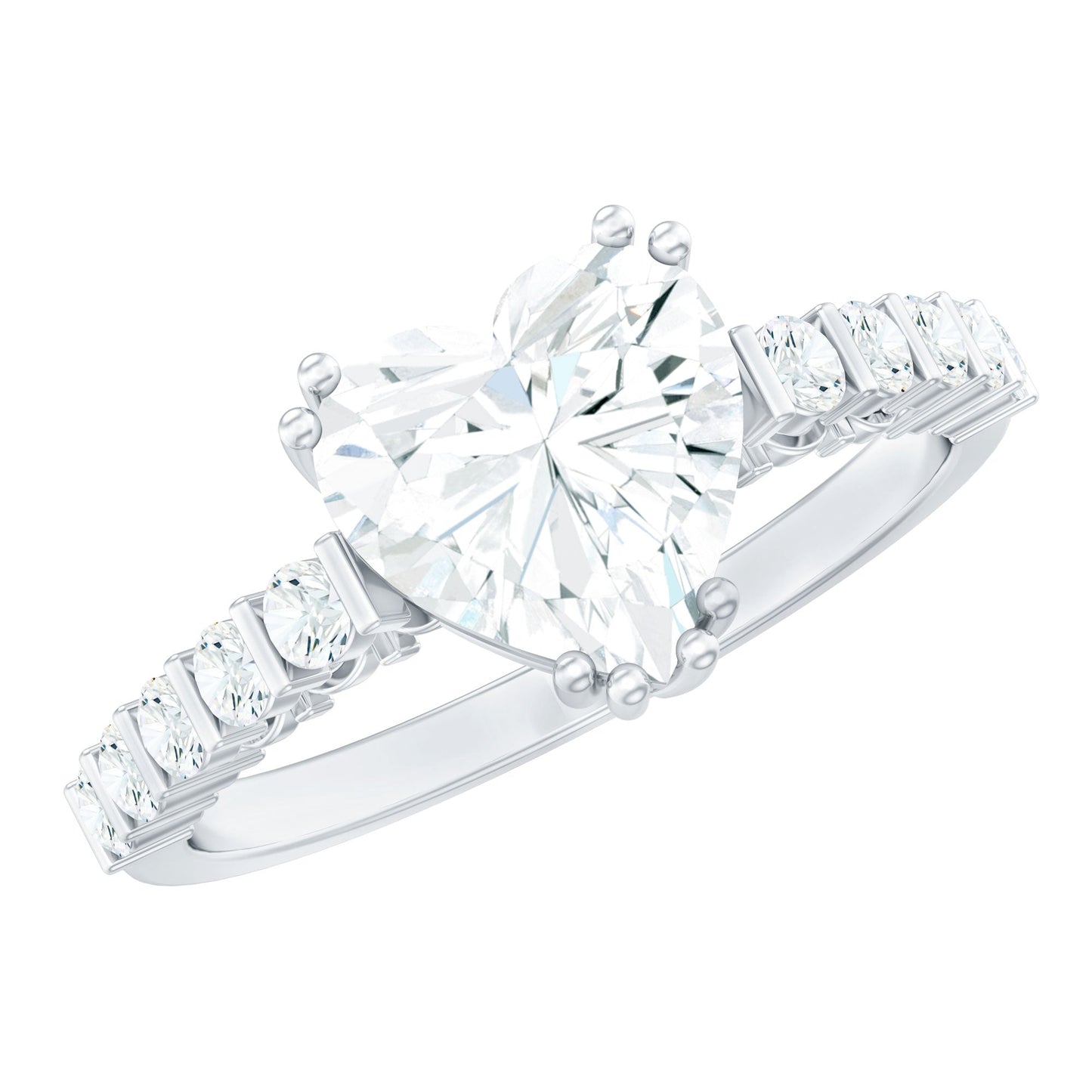 Certified 8 MM Lab Grown Diamond Heart Engagement Ring for Her