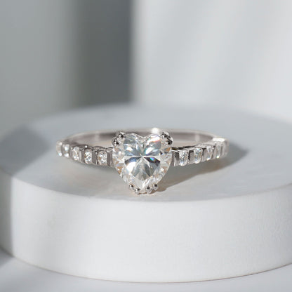 Certified 8 MM Lab Grown Diamond Heart Engagement Ring for Her