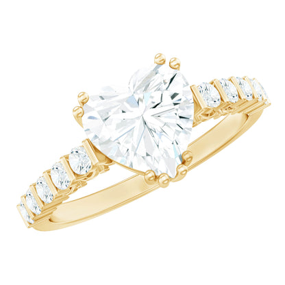 Certified 8 MM Lab Grown Diamond Heart Engagement Ring for Her