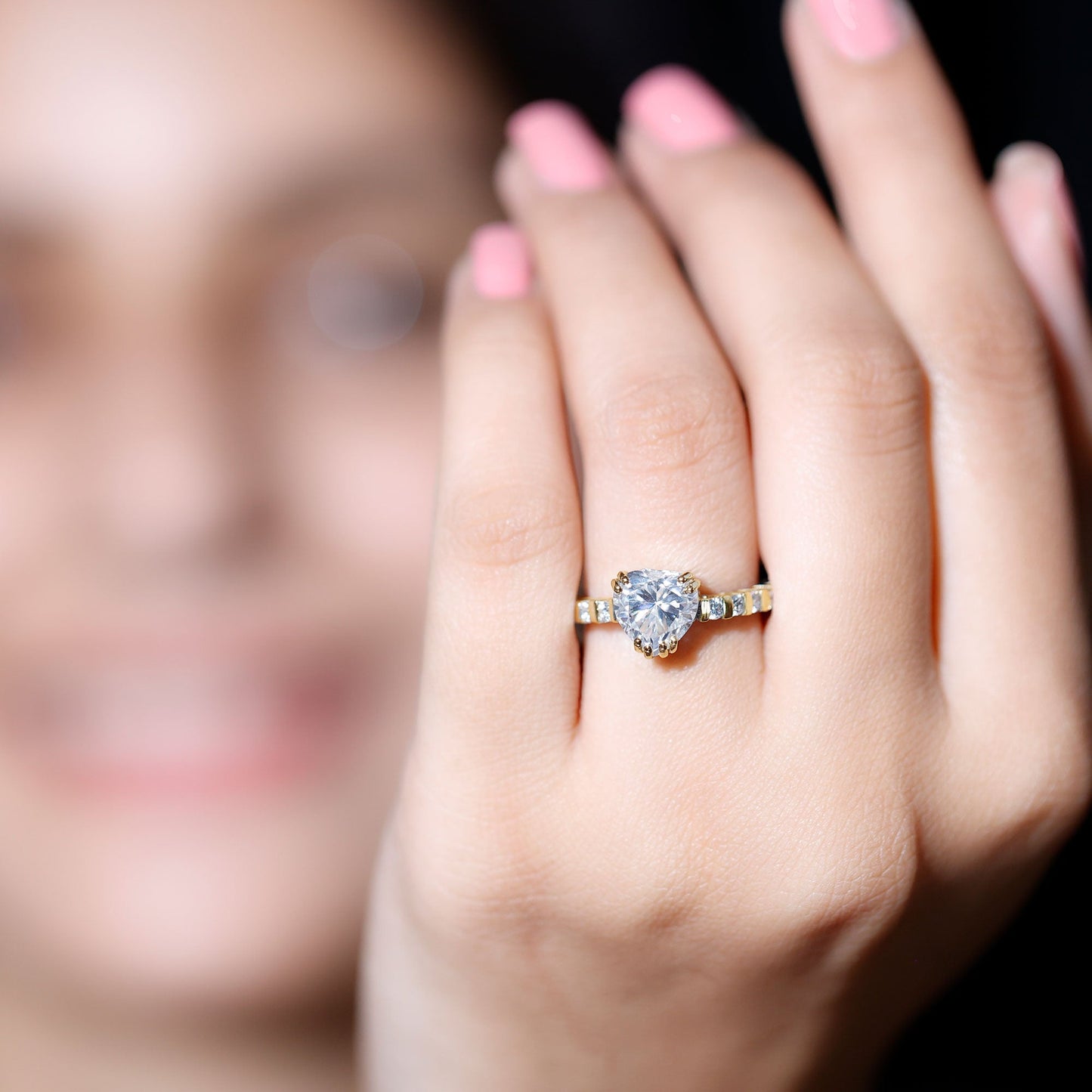 Certified 8 MM Lab Grown Diamond Heart Engagement Ring for Her