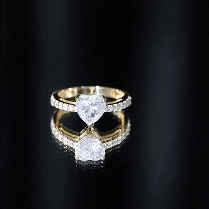 3 Prong Lab Grown Diamond Heart Engagement Ring For Women
