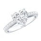 3 Prong Lab Grown Diamond Heart Engagement Ring For Women