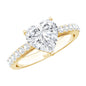 3 Prong Lab Grown Diamond Heart Engagement Ring For Women
