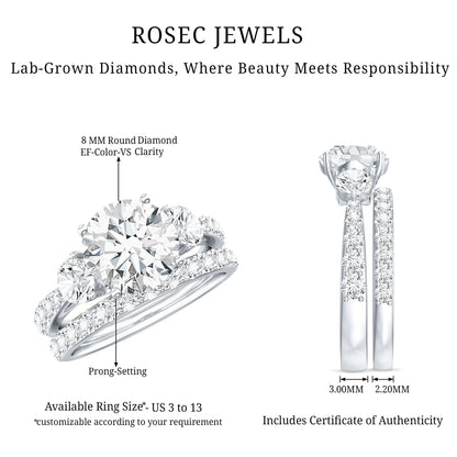 Certified Lab Created Diamond Marriage Ring Set