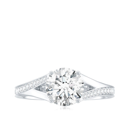 4 Prong Lab Grown Diamond Solitaire Engagement Ring with Split Shank