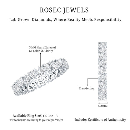 Brilliant Cut Lab Diamond Heart Wedding Band for Women