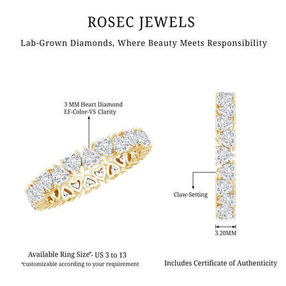 Brilliant Cut Lab Diamond Heart Wedding Band for Women