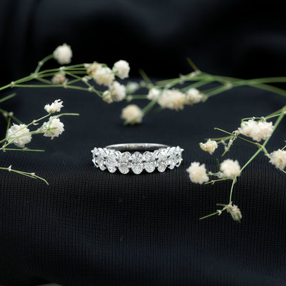 Brilliant Cut Oval Diamond Semi Eternity Ring for Women