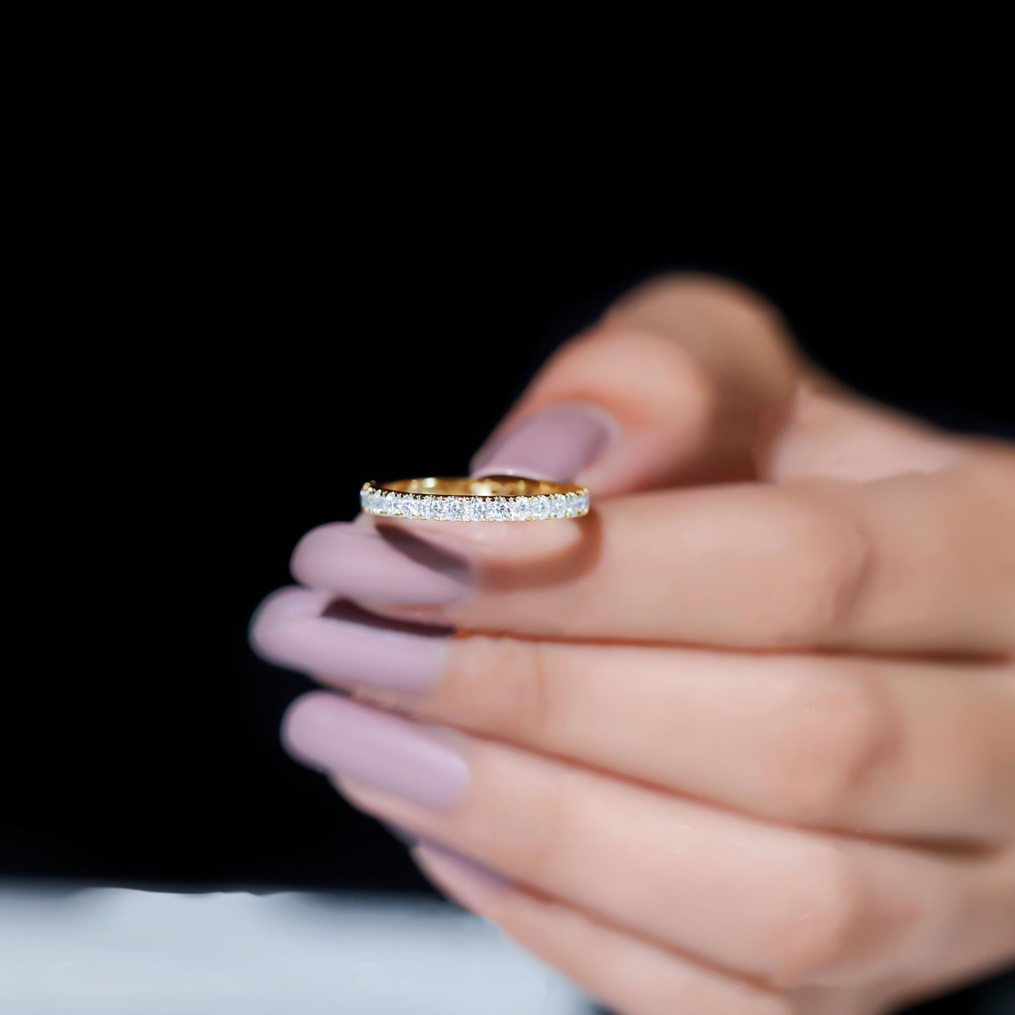 Round Cut Lab Grown Diamond Stackable Eternity Ring