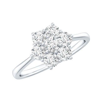 Flower Cluster Lab Grown Diamond Engagement Ring