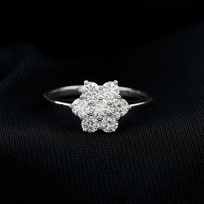 Flower Cluster Lab Grown Diamond Engagement Ring