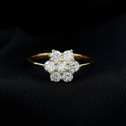 Flower Cluster Lab Grown Diamond Engagement Ring