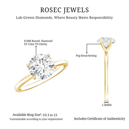 2 Carat Lab Created Round Diamond Solitaire Engagement Ring