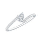 Pear Cut Lab Grown Diamond Bypass Promise Ring