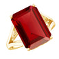 Certified 5 Carat Emerald Cut Lab Grown Ruby Engagement Ring with Split Shank