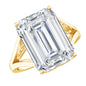 Certified 9 Carat Emerald Cut Cubic Zirconia Engagement Ring in Silver