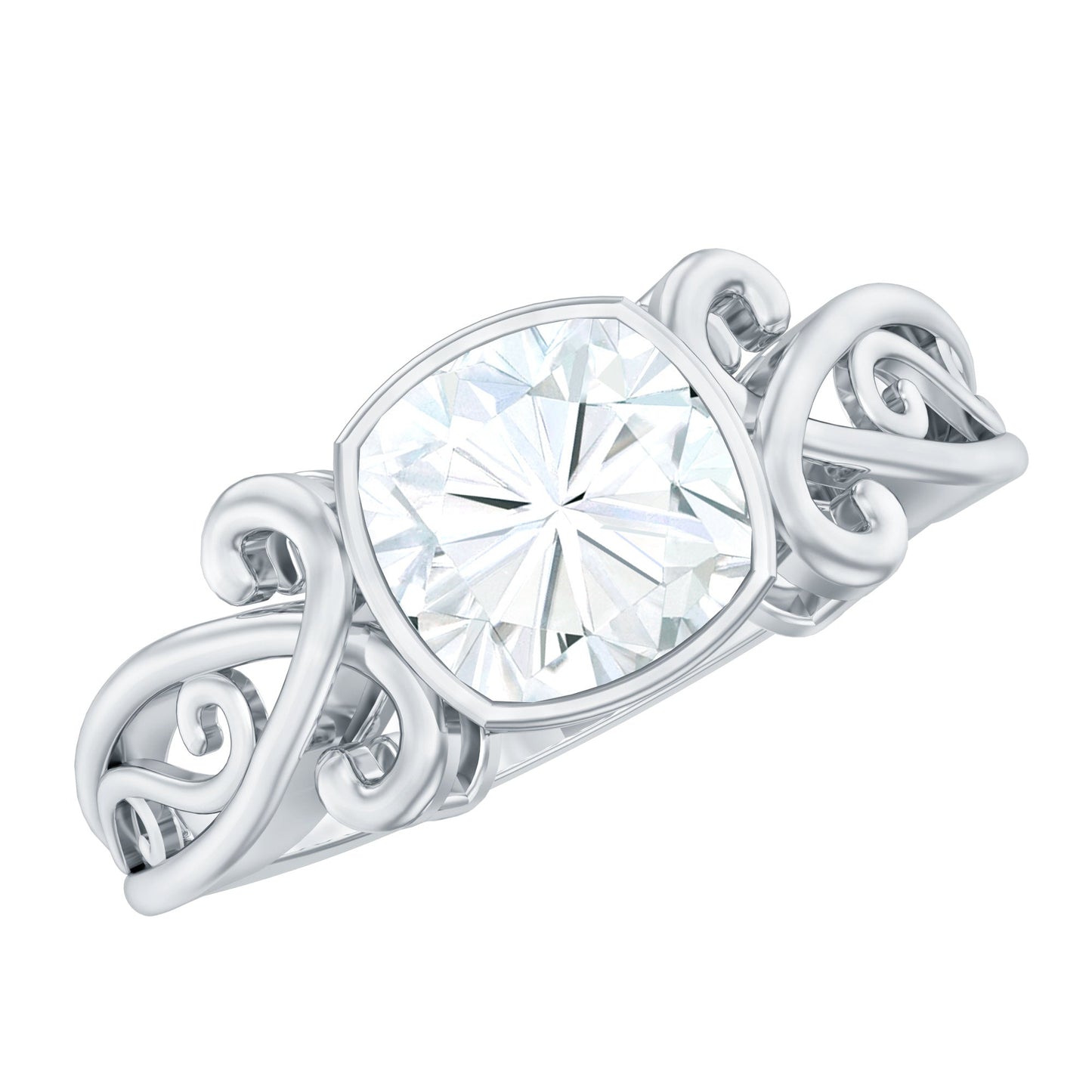1 Carat Lab Grown Diamond Cushion Engagement Ring