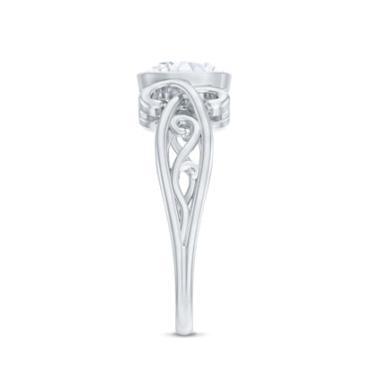 1 Carat Lab Grown Diamond Cushion Engagement Ring