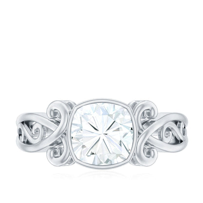 1 Carat Lab Grown Diamond Cushion Engagement Ring