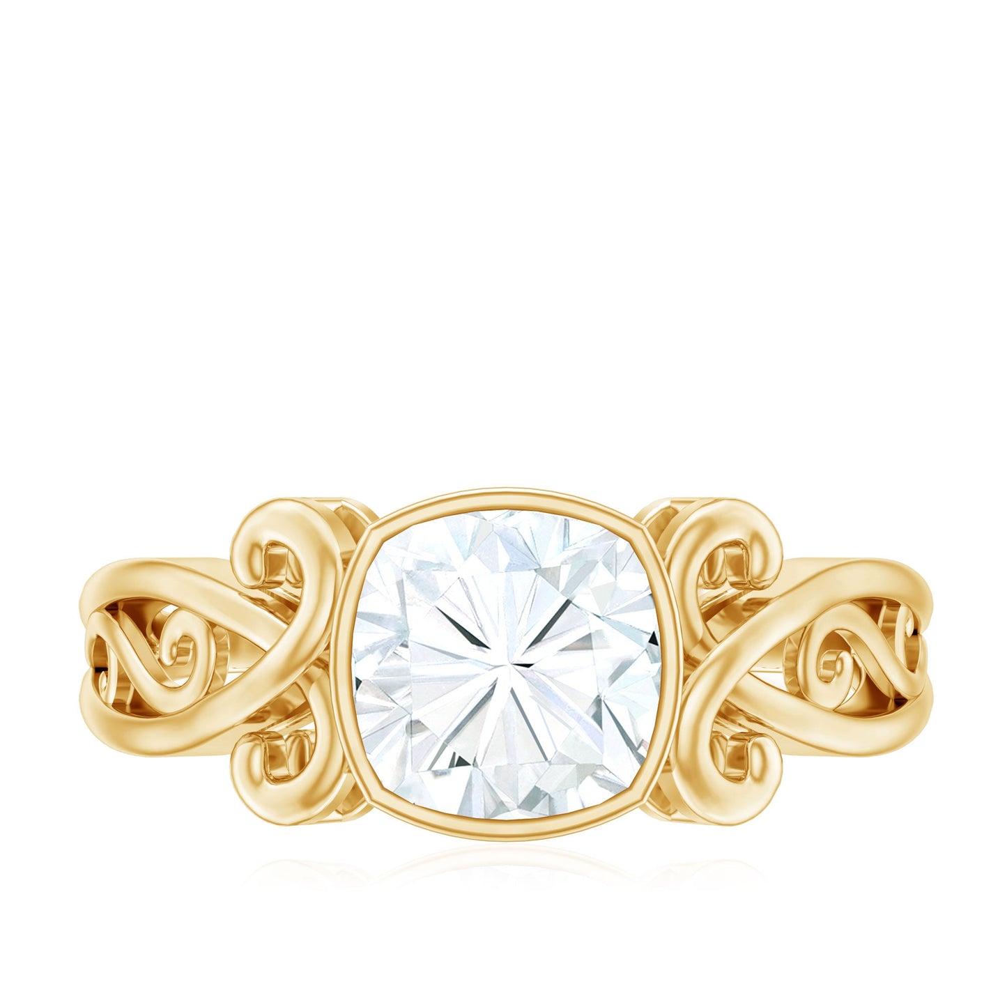 1 Carat Lab Grown Diamond Cushion Engagement Ring