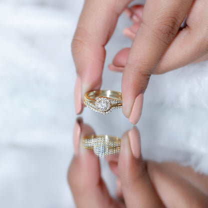 Certified Diamond Engagement Ring with Wedding Band