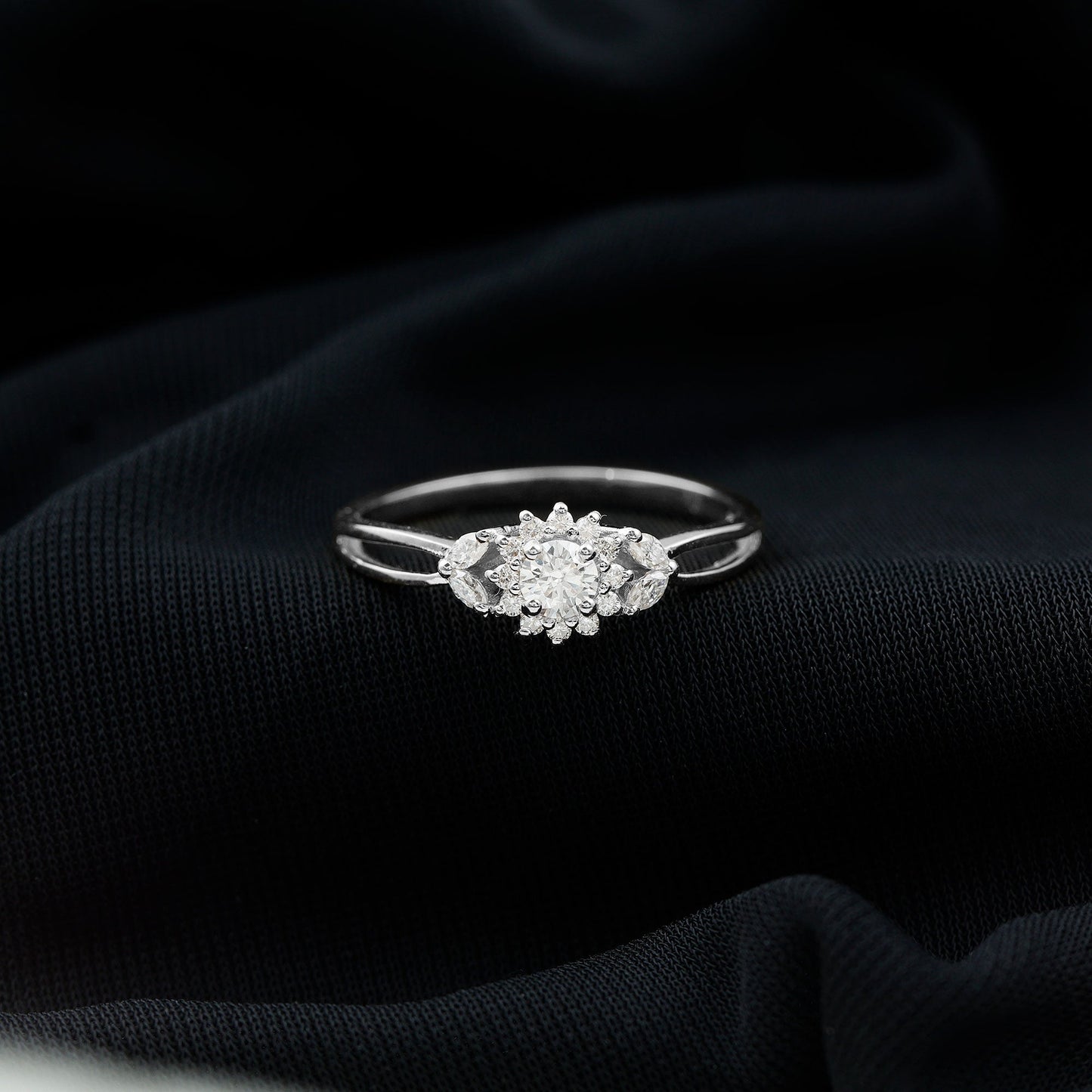 Halo Style Lab Grown Diamond Nature Engagement Ring