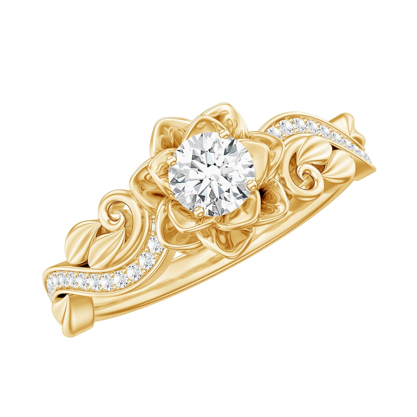 Lab Grown Diamond Flower Engagement Ring for Her