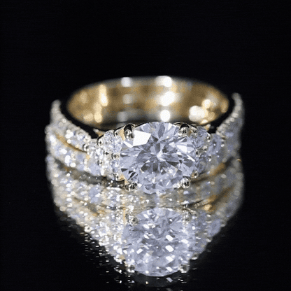 Certified Lab Grown Diamond Engagement Ring With Ring Guard for Her