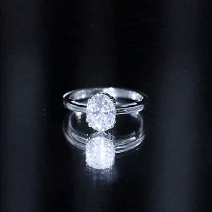 4 Prong Oval Cut Lab Grown Diamond Engagement Ring