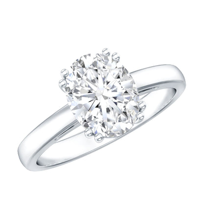 4 Prong Oval Cut Lab Grown Diamond Engagement Ring
