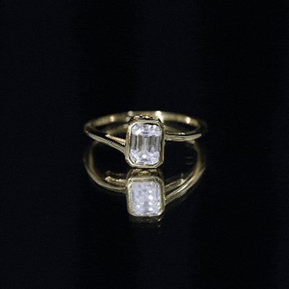 Bezel Set Lab Grown Diamond Bypass Engagement Ring