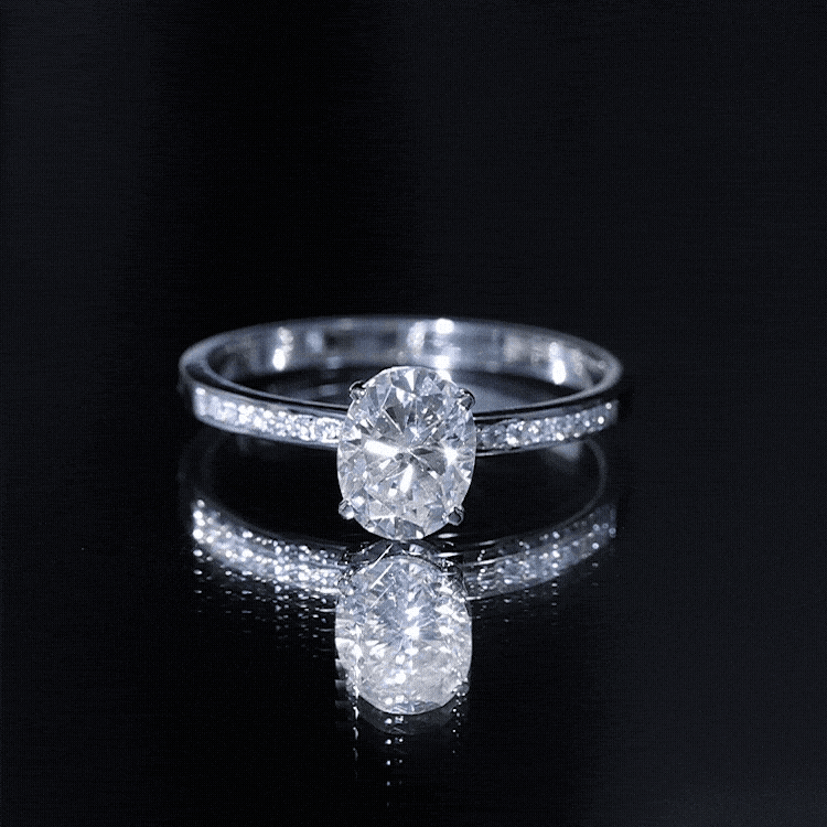 Certified 7X9 MM Lab Grown Diamond Oval Engagement Ring