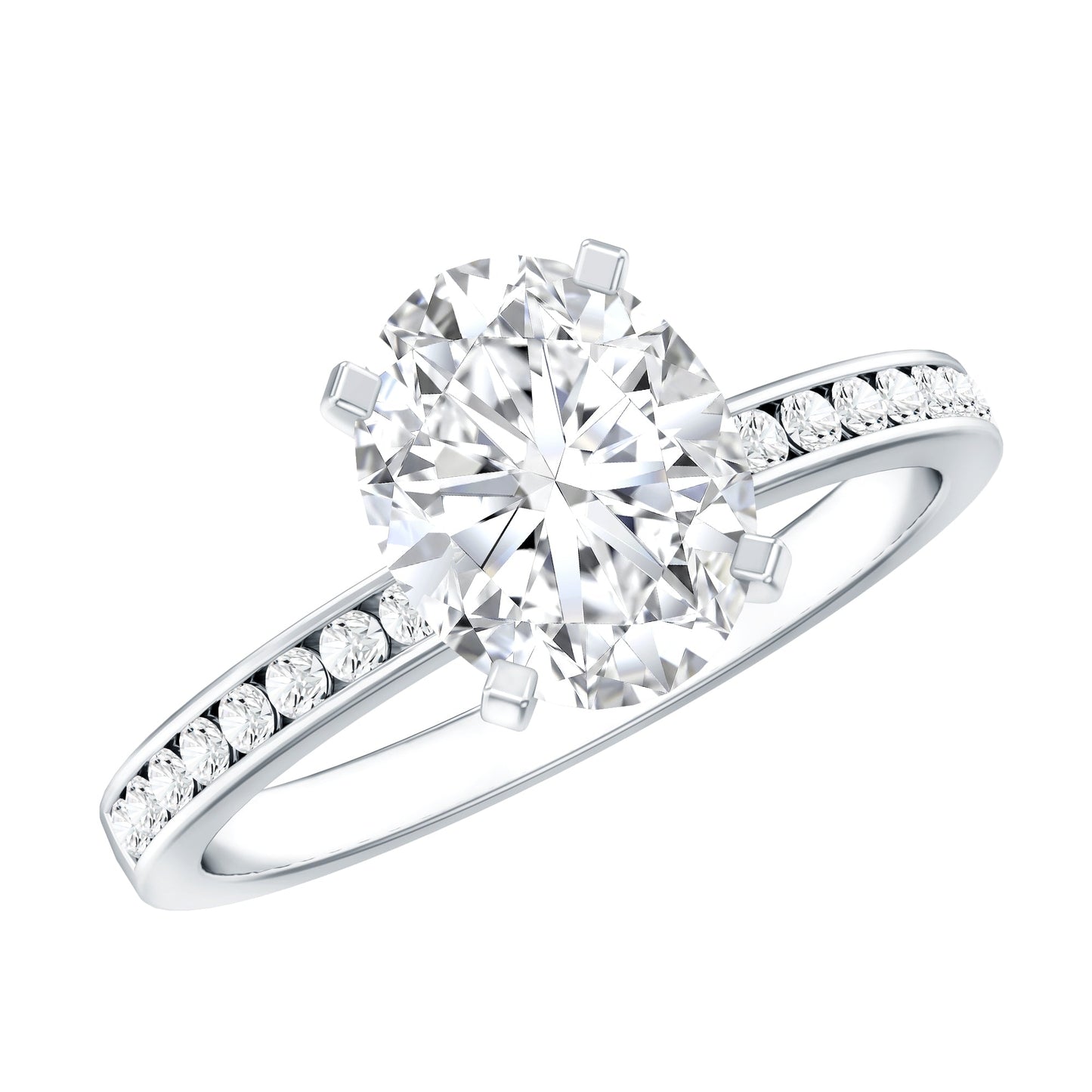 Certified 7X9 MM Lab Grown Diamond Oval Engagement Ring